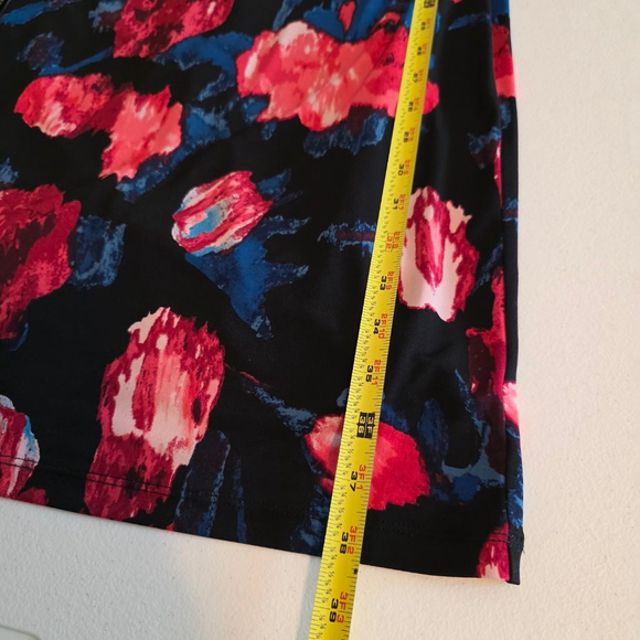 Ivanka Trump Floral Print Dress Size M Black Red Blue - Picture 8 of 10